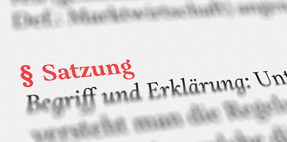 Beispiel Bild einer Satzung.